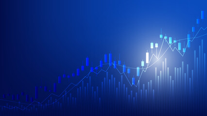 Economy and finance background concept. financial business statistics stock market candlesticks and bar chart