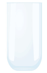 Empty juice glass on white background, vector