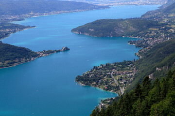 Naklejka premium Lake of annecy, Alps mountains, France