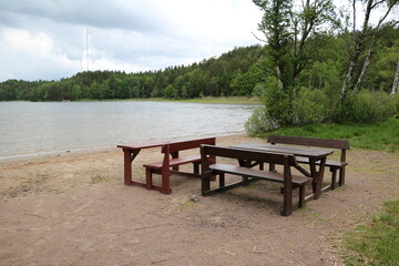 Lilla Delsjöns strand in Delsjöområdets naturreservat, Gothenburg Sweden