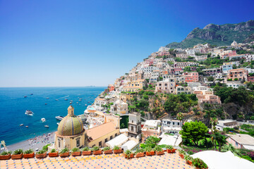 view of Positano - famous old italian resort, Italy