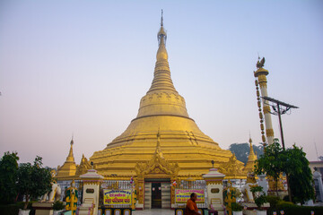 Fototapeta premium Lawkamanisula Pagoda | Myanmar Pagoda, Kushinagar, India