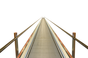 Escalator staircase in PNG isolated on transparent background