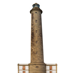 Lighthouse beacon on coast in PNG isolated on transparent background