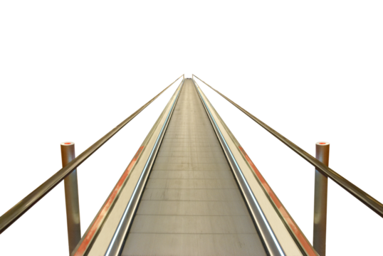 Escalator staircase in PNG isolated on transparent background