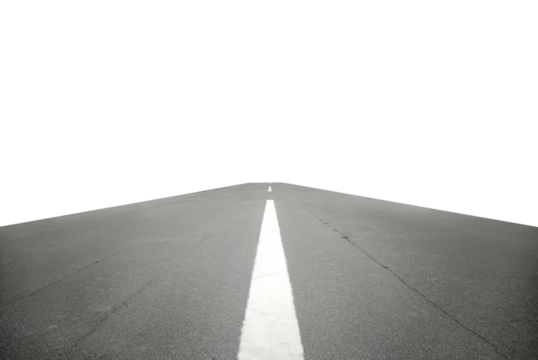 Empty road street with in PNG isolated on transparent background