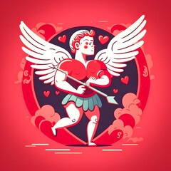 cupid on valentine's day falling in love with couples