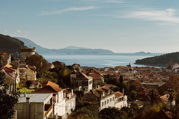 Amazing view of Dubrovnik old town from the hill.