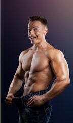Fototapeta na wymiar Handsome muscular sporty man model