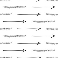 Seamless pattern with black pencil brushstrokes