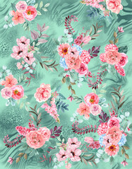 floral pattern background design print