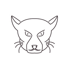 Fototapeta na wymiar face angry cat icon logo vector