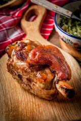 Roast pork knuckle.