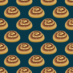 Seamless pattern cinnamon roll
