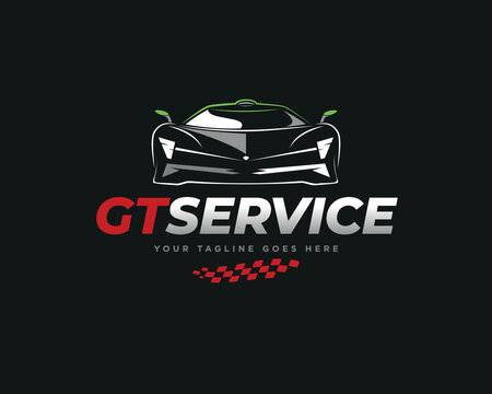 Concept Sport Race Car Gt Service with Racing Flag detail in Black, Green and Red Colours