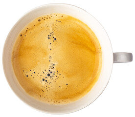 white espresso cup on top view