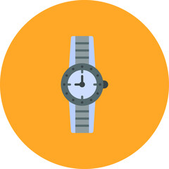 Wristwatch Multicolor Circle Flat Icon