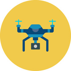 Smart Drone Multicolor Circle Flat Icon