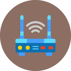 Wifi Router Multicolor Circle Flat Icon