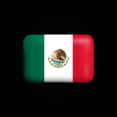 Mexico Flag 3D Icon. National Flag of Mexico. Vector illustration