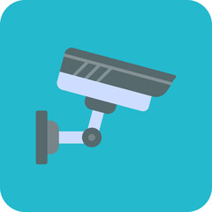 Surveillance Multicolor Round Corner Flat Icon