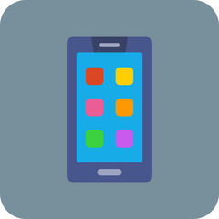 Smartphone Multicolor Round Corner Flat Icon