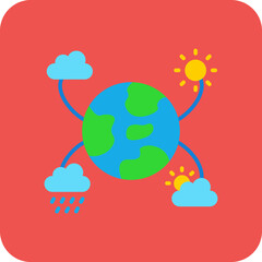 Climatization Multicolor Round Corner Flat Icon