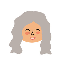 Beautiful blonde girl with wavy hair. Vector Illustration for printing, backgrounds and covers. Image can be used for greeting cards, posters, stickers and textile. Isolated on white background.