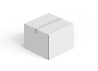 White Blank Corrugated Carton Box Isolated on White Background 3d Render for transportation and shipping or delivery box