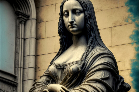 statue of the monalisa, generative ia