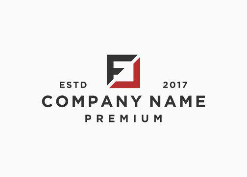 letter fl with square logo design vector illustration template