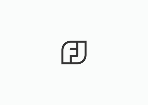 letter fj square logo design vector illustration template