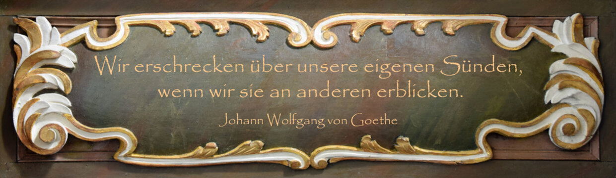 Zitat von Johann Wolfgang von Goethe in einem barocken Rahmen