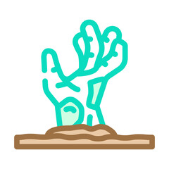 hand monster zombie color icon vector. hand monster zombie sign. isolated symbol illustration