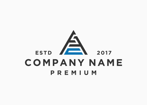 letter ffc triangle logo design vector illustration template