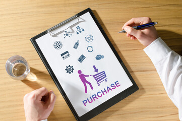Purchase concept on a desk