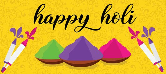 Happy Holi festive banner design in  multicolor vector design and social media promotion banner design   