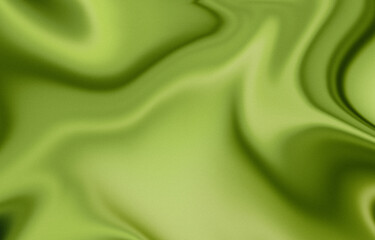 Fototapeta premium Green blurred abstract background. Fabric texture with folds