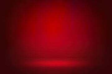 Red stage on bright summer background with minimal style.