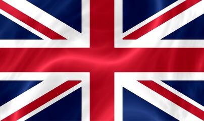 Shiny and waving United Kingdom flag