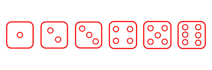 Set of monochrome dices. Vector isolated dice icons