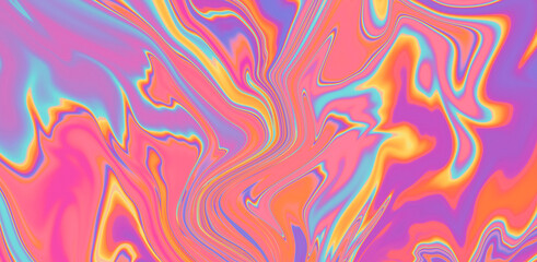Fototapeta na wymiar Abstract neon background with colorful leaks in psychedelic style.
