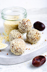 Vegan Sweets with Sesame Seeds, Delicious Candy Balls, Healthy Candies