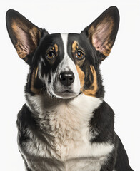 Portrait of Welsh Corgi over white background - Generative Ai