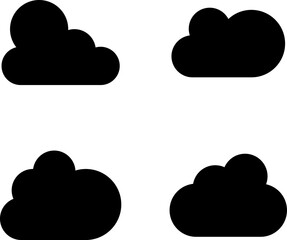 Set of Cloud Icons in trendy flat style isolated on blue background. Cloud symbol for web site design, logo, app. Vector illustration.