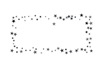 Star confetti. Silver casual confetti background. Bright design pattern.