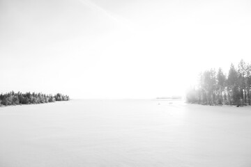 Winter lake in fjällen