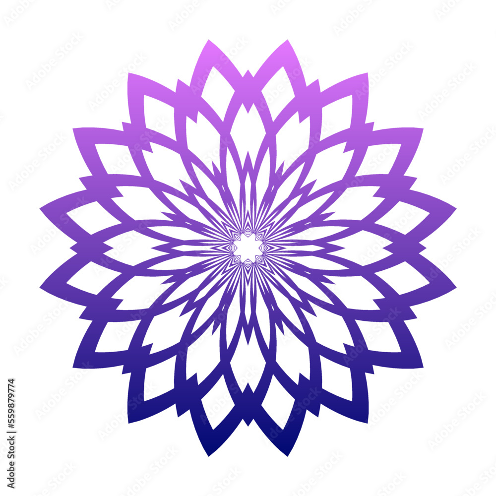 Wall mural purple flower sign. flower symbol