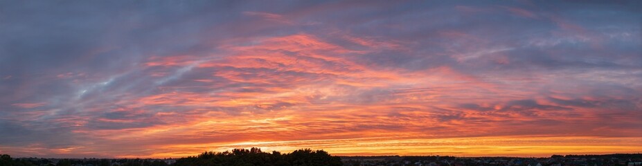 Beautiful scenery sunset evening sky with clouds.