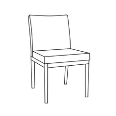 Chair editable vector illustration on white background. chair Line art, clip art, Hand-drawn design elements.